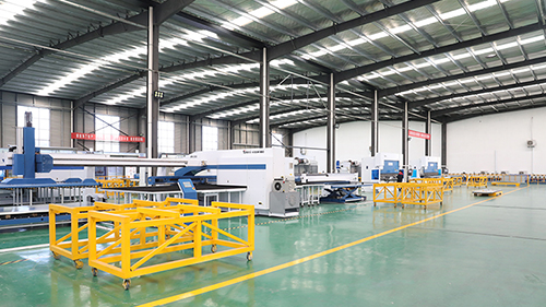 Spacious factory floor and material handling for Charging Lockers with Storage production