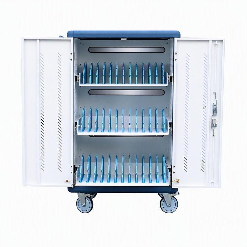 AD Aluminum alloy Series 36 way AC charging notebook charging cart with Drawer