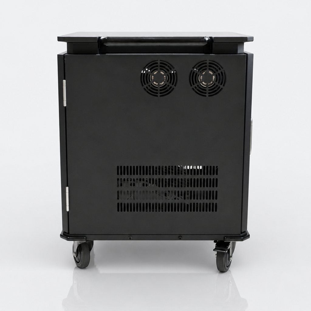 20-Slot Type-C 65W Charging Cart on Wheels with Power Strip