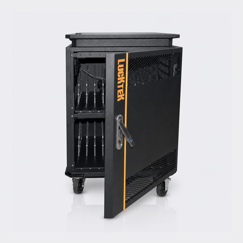 20-Slot Type-C 65W Charging Cart on Wheels with Power Strip