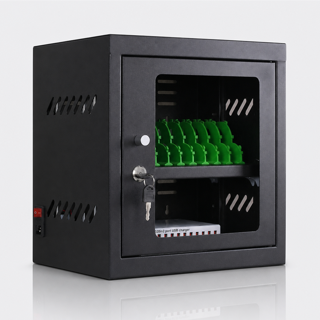 12-Slot Desktop lockable cell phone charging station