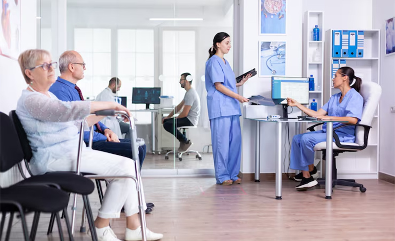 65W Type-C charging cart with power strip for mobile terminals at healthcare nurse stations