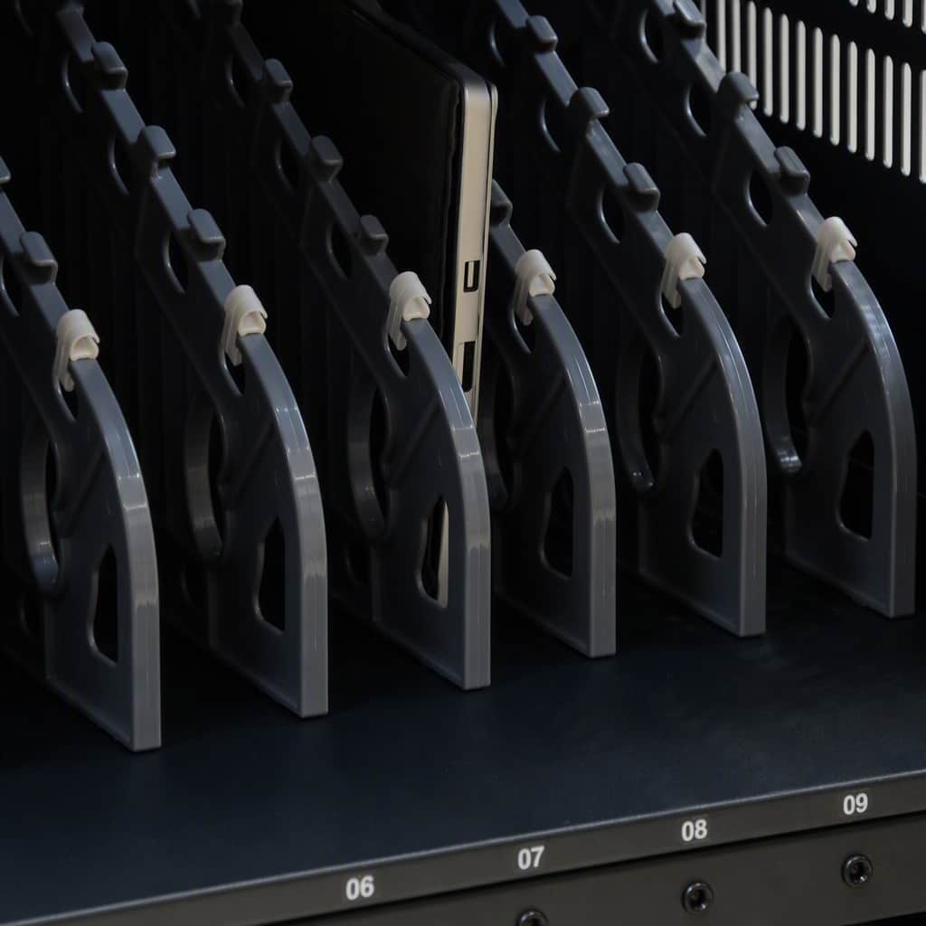Independent compartments storage management for 65W Type-C charging cart